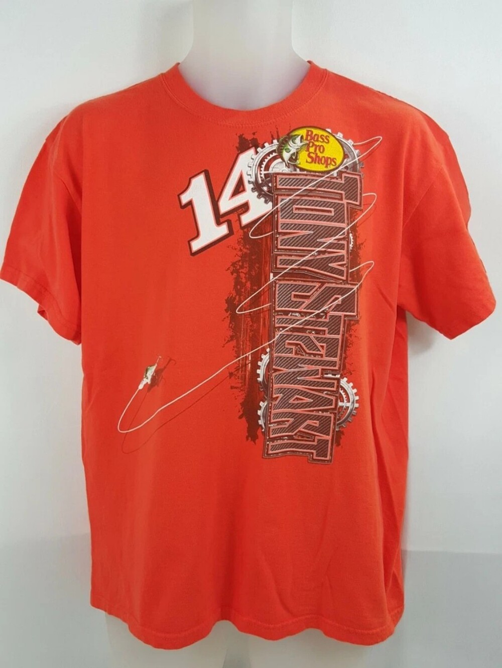 Nascar Tony Stewart #14 T-Shirt Bass Pro Shops Orange Chase Racing Mens Medium